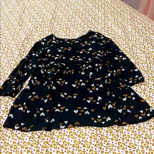 Cat & Jack Black Top with Gold and Pink Accents